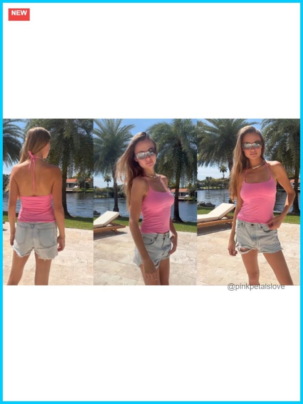 Backless Double Lined Halter Crop Top Y2K Trendy Sleeveless Tank - Picture 7 of 7